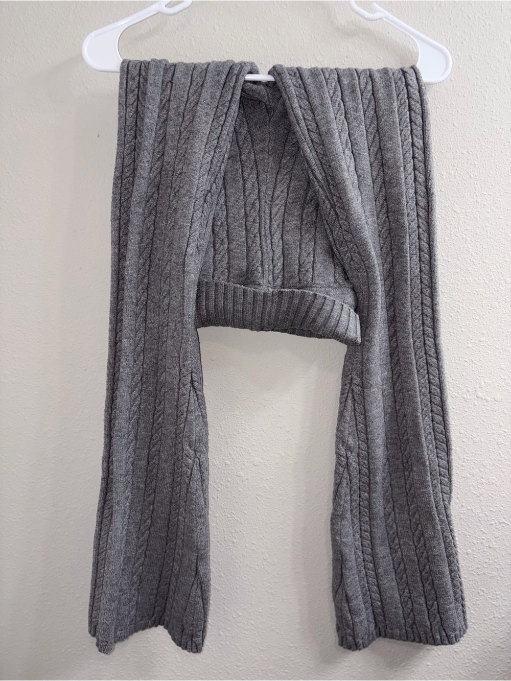 Gray Cable Knit Women's flare legging
